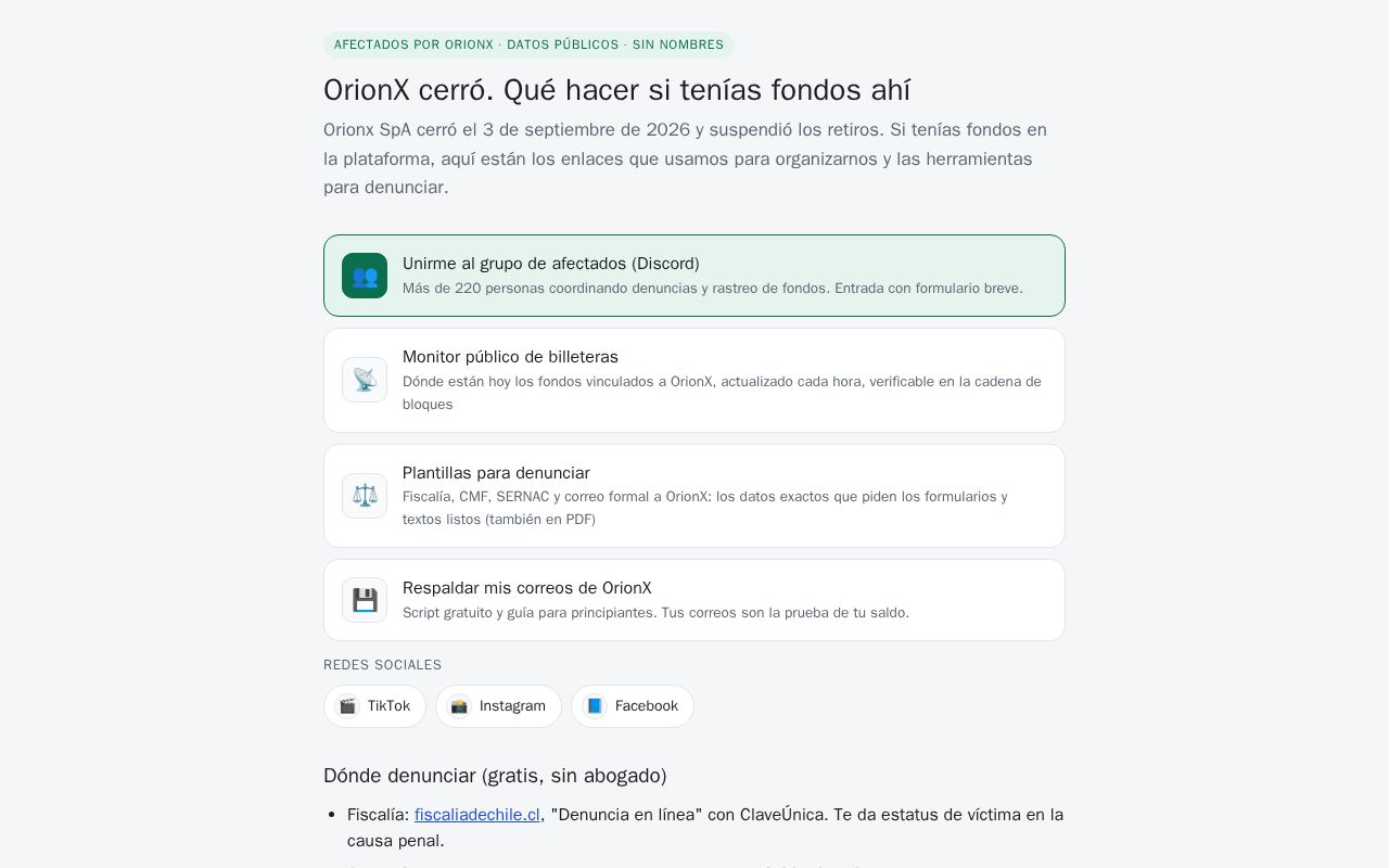 Preview of Afectados Orionx Github Io