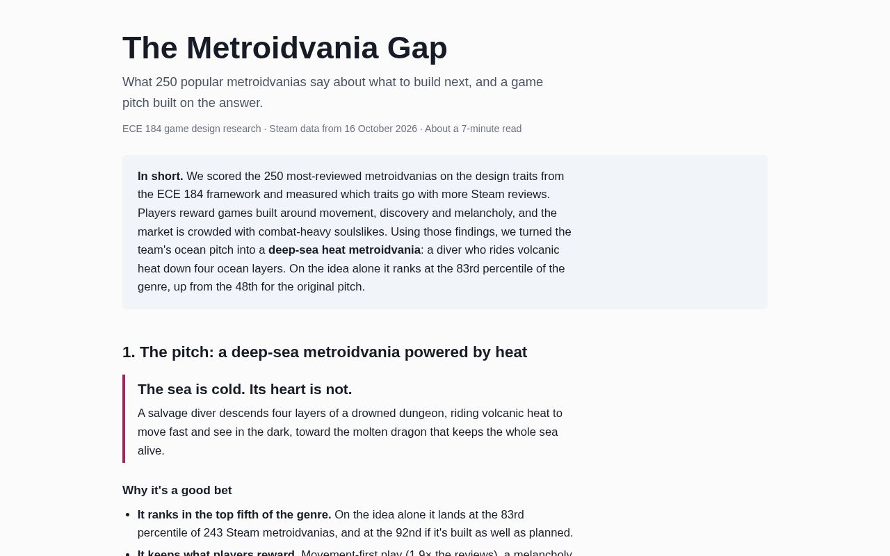 Preview of Metroidvania Research