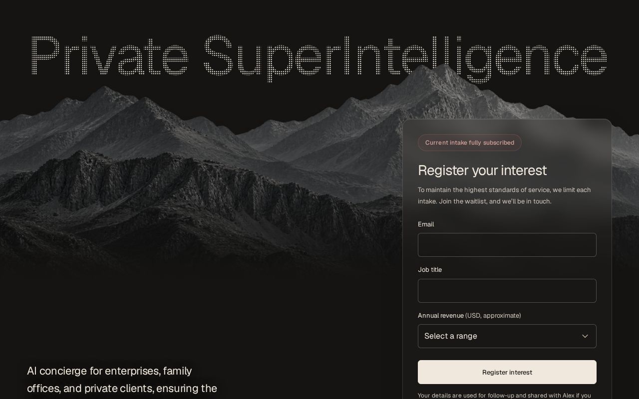 Preview of Private Superintelligence Agent