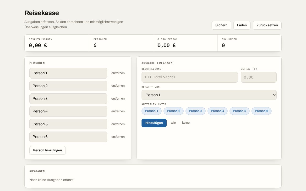 Preview of Reisekasse