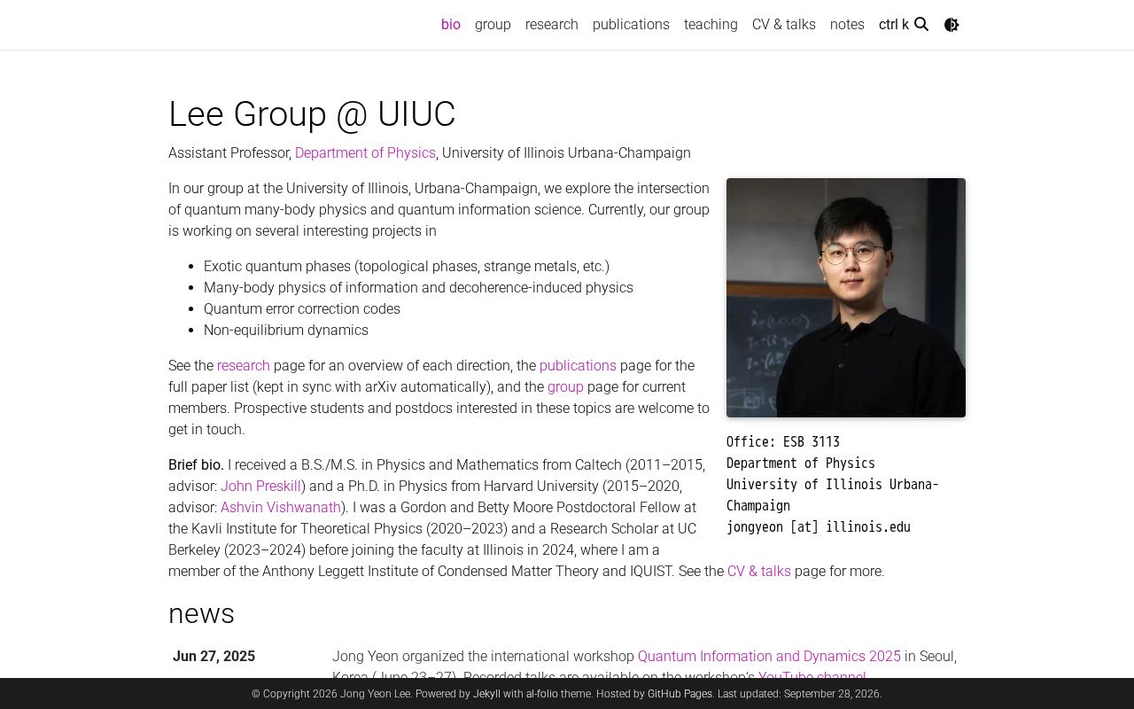 Preview of Lee Group @ UIUC