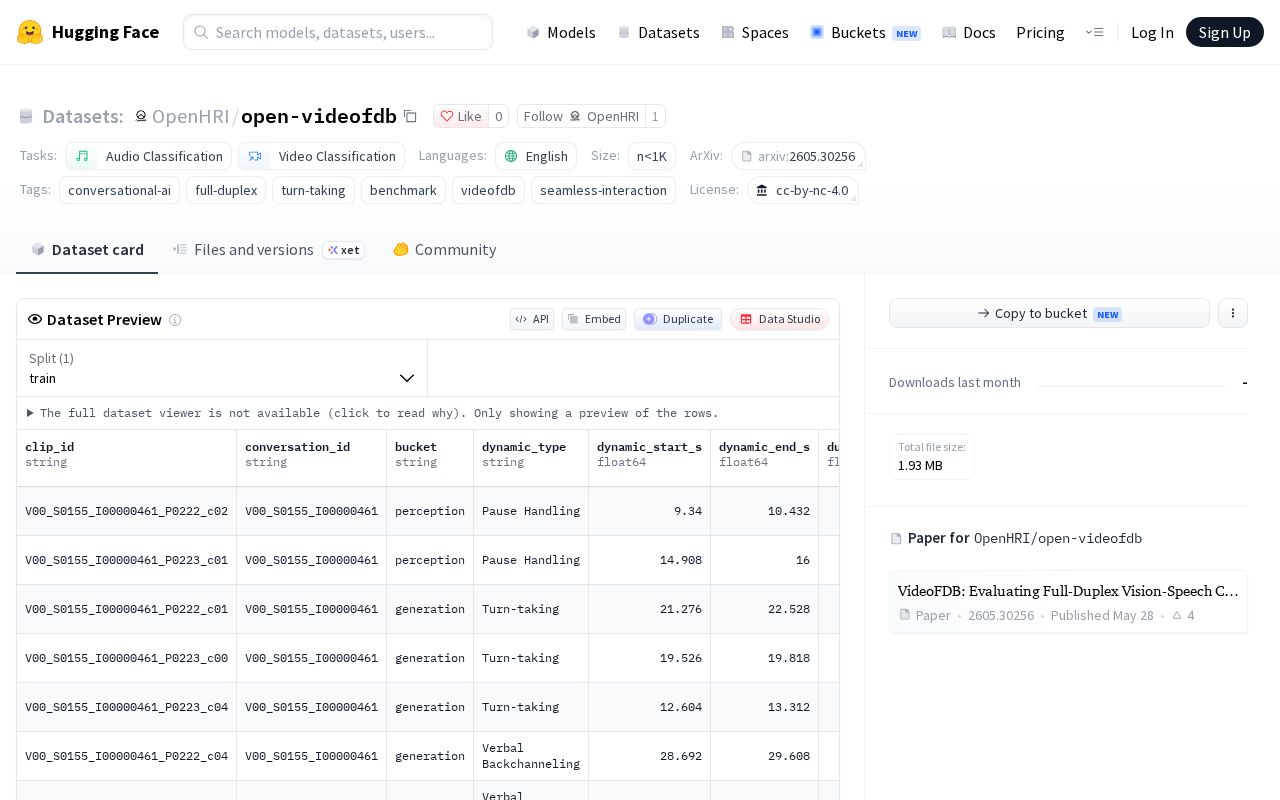 Preview of OpenVideoFDB