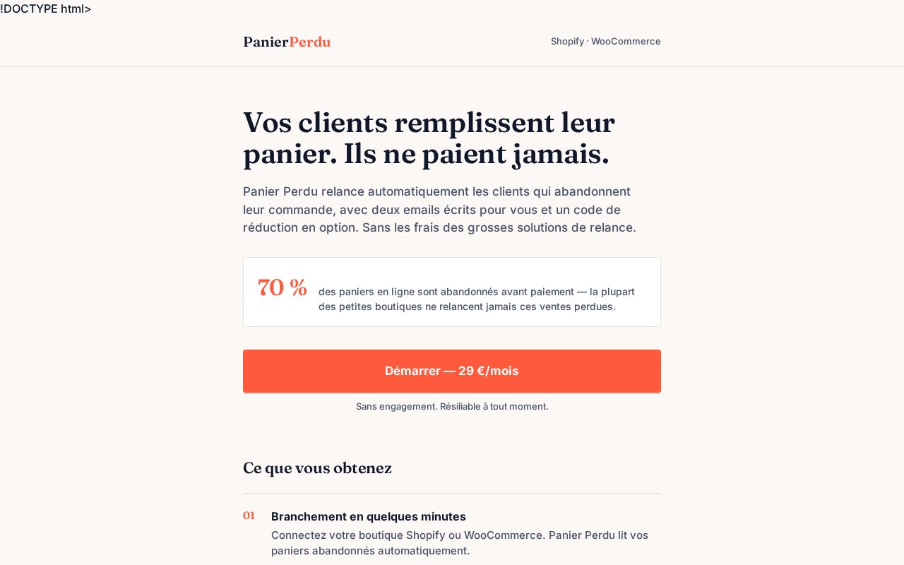 Preview of Panier Perdu