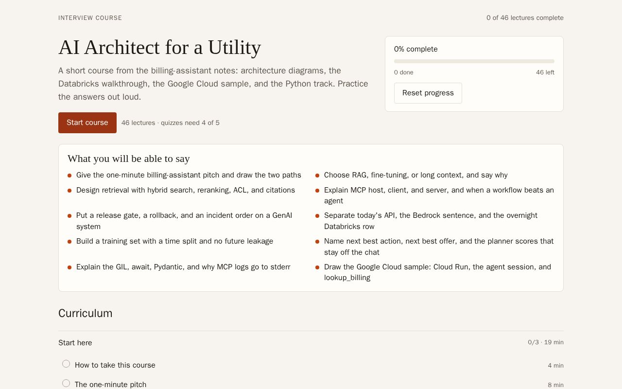 Preview of AI Architect for a Utility