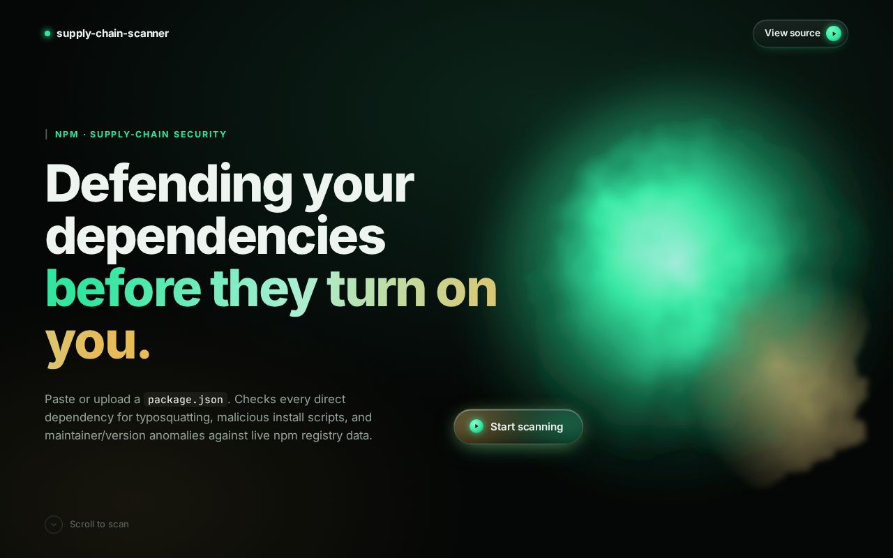 Preview of Supply Chain Risk Scanner