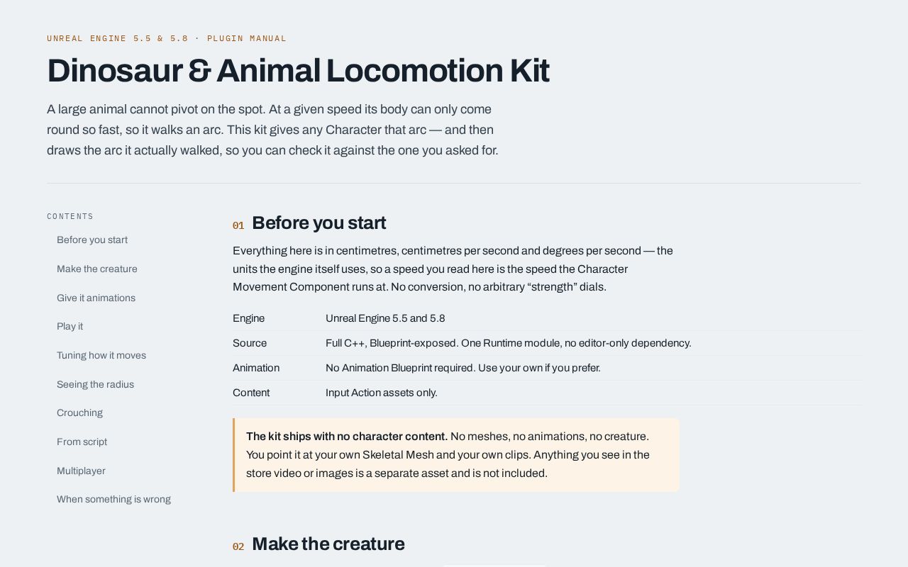 Preview of Locomotion Kit Docs