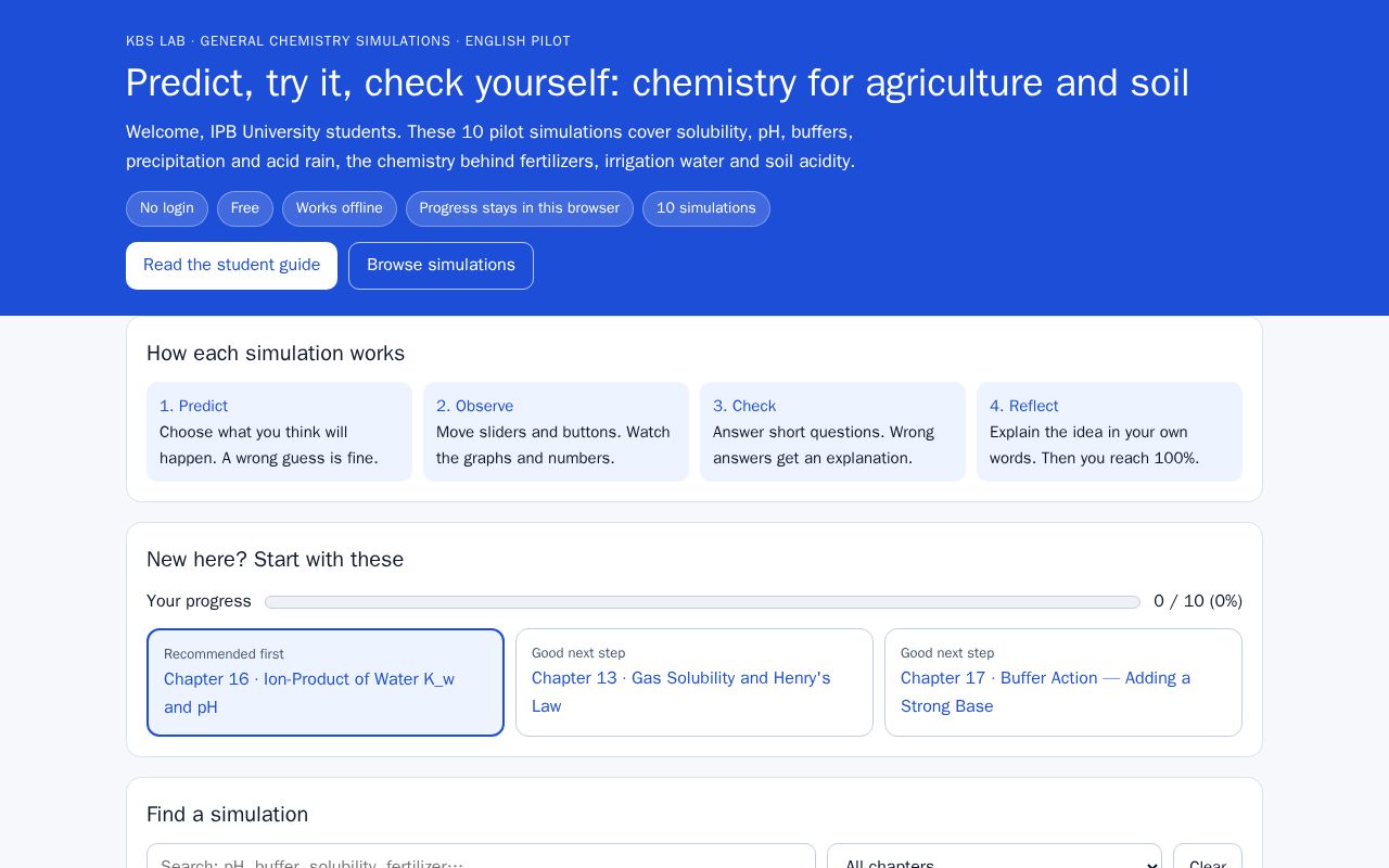 Preview of General Chemistry Simulations