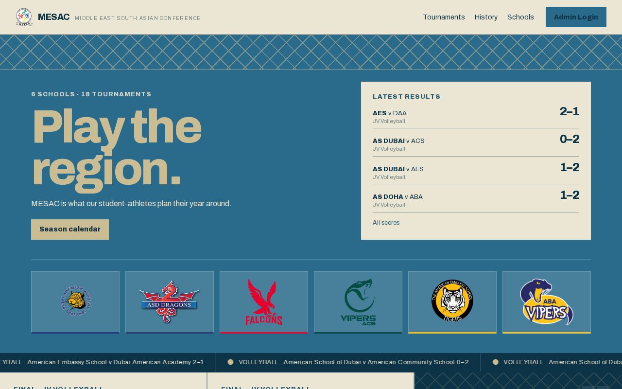 Preview of MESAC Website
