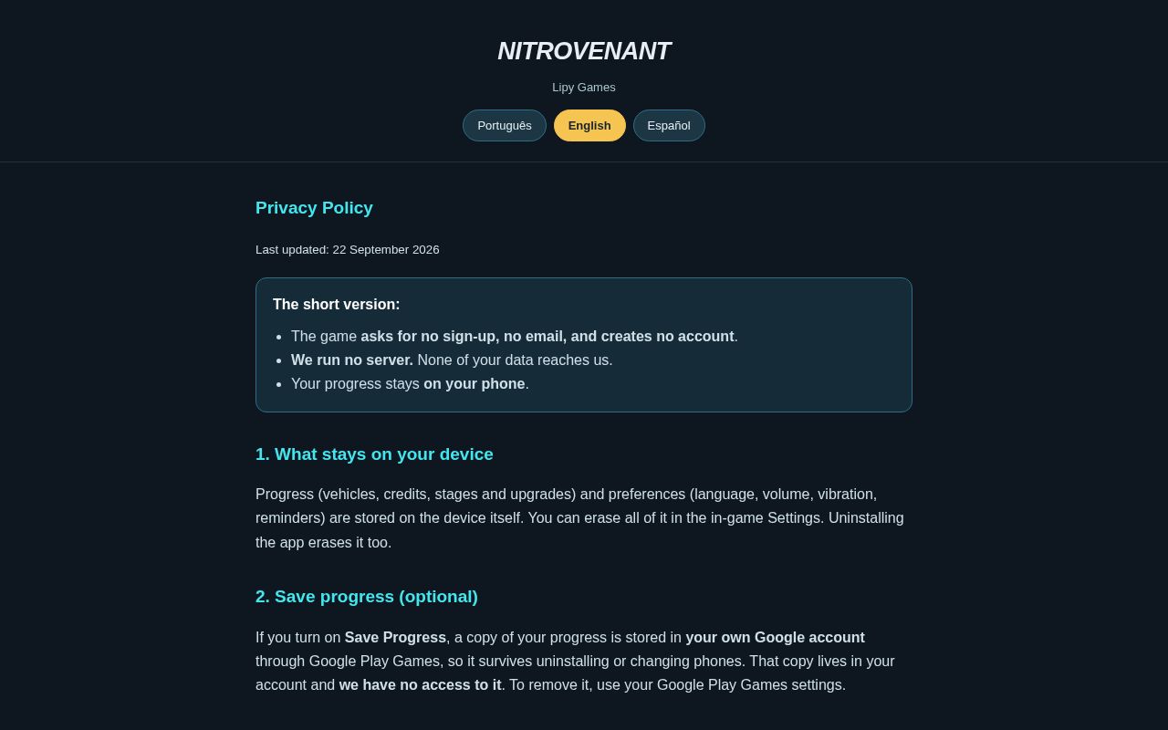 Preview of Nitrovenant Site