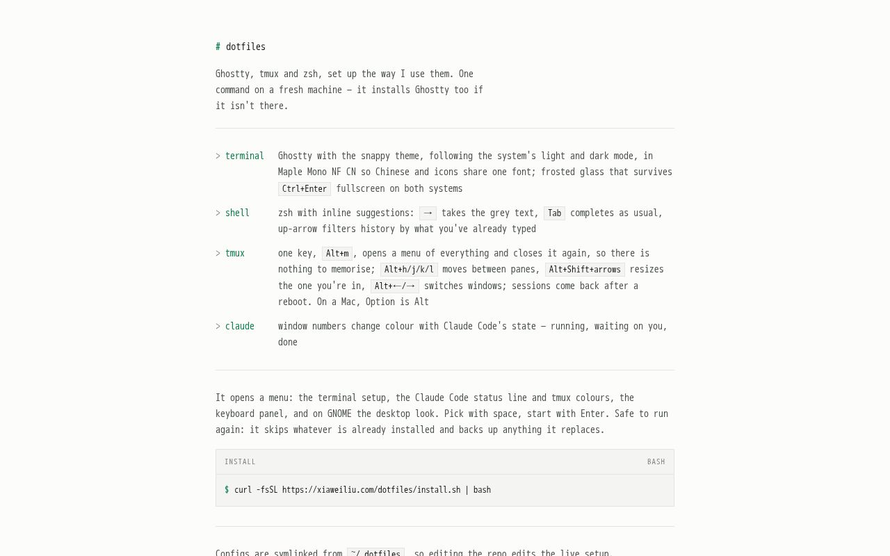 Preview of dotfiles