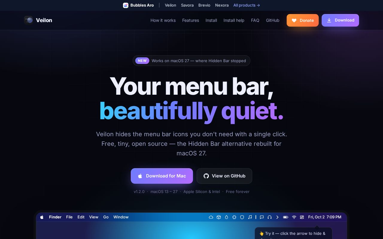 Preview of Hidden Bar