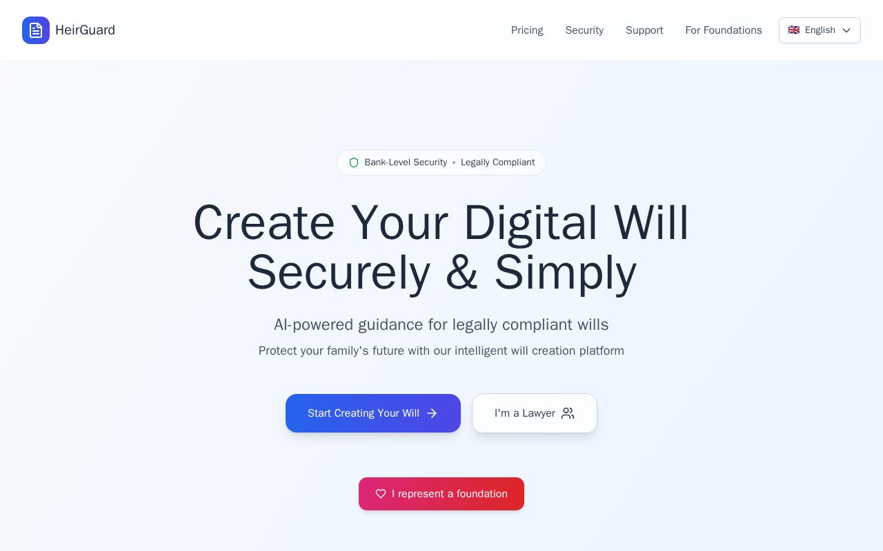 Preview of HeirGuard – Digital Will Assistant