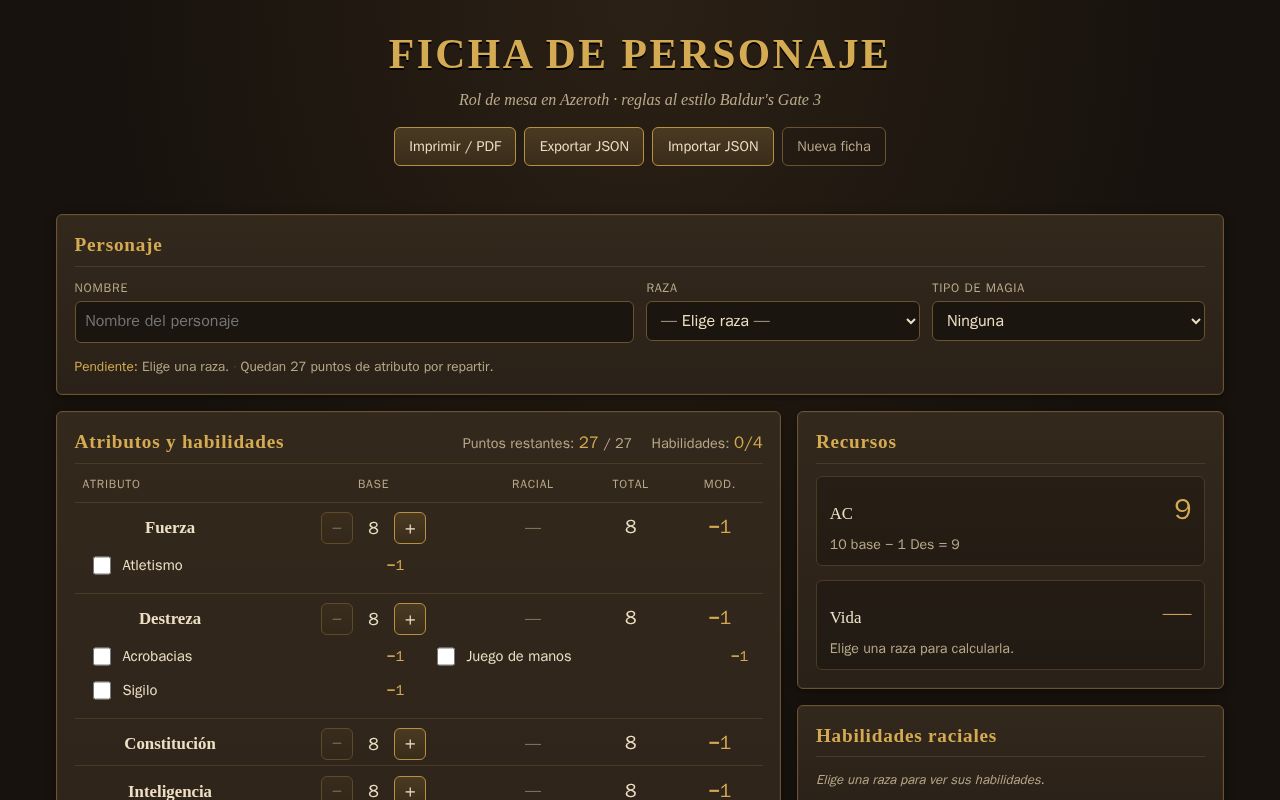 Preview of Fichas de personaje