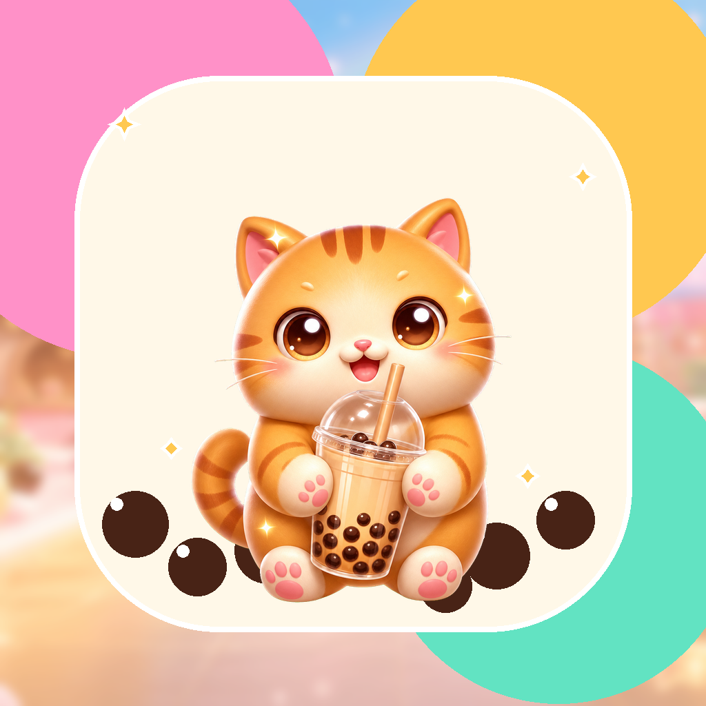 Preview of 貓咪喝珍奶｜Boba Cat