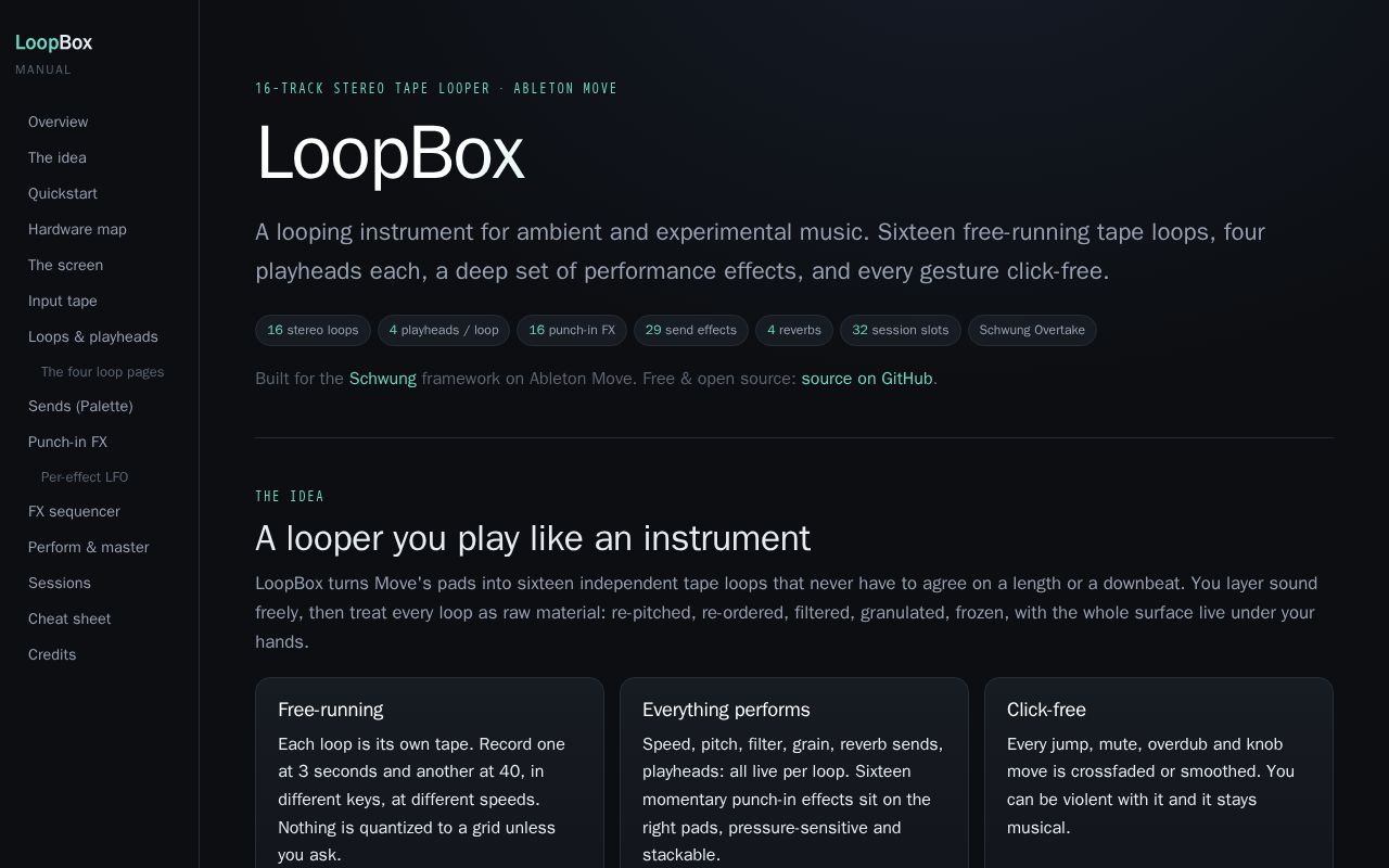 Preview of 16-track live tape looper for Schwung (Overtake module)