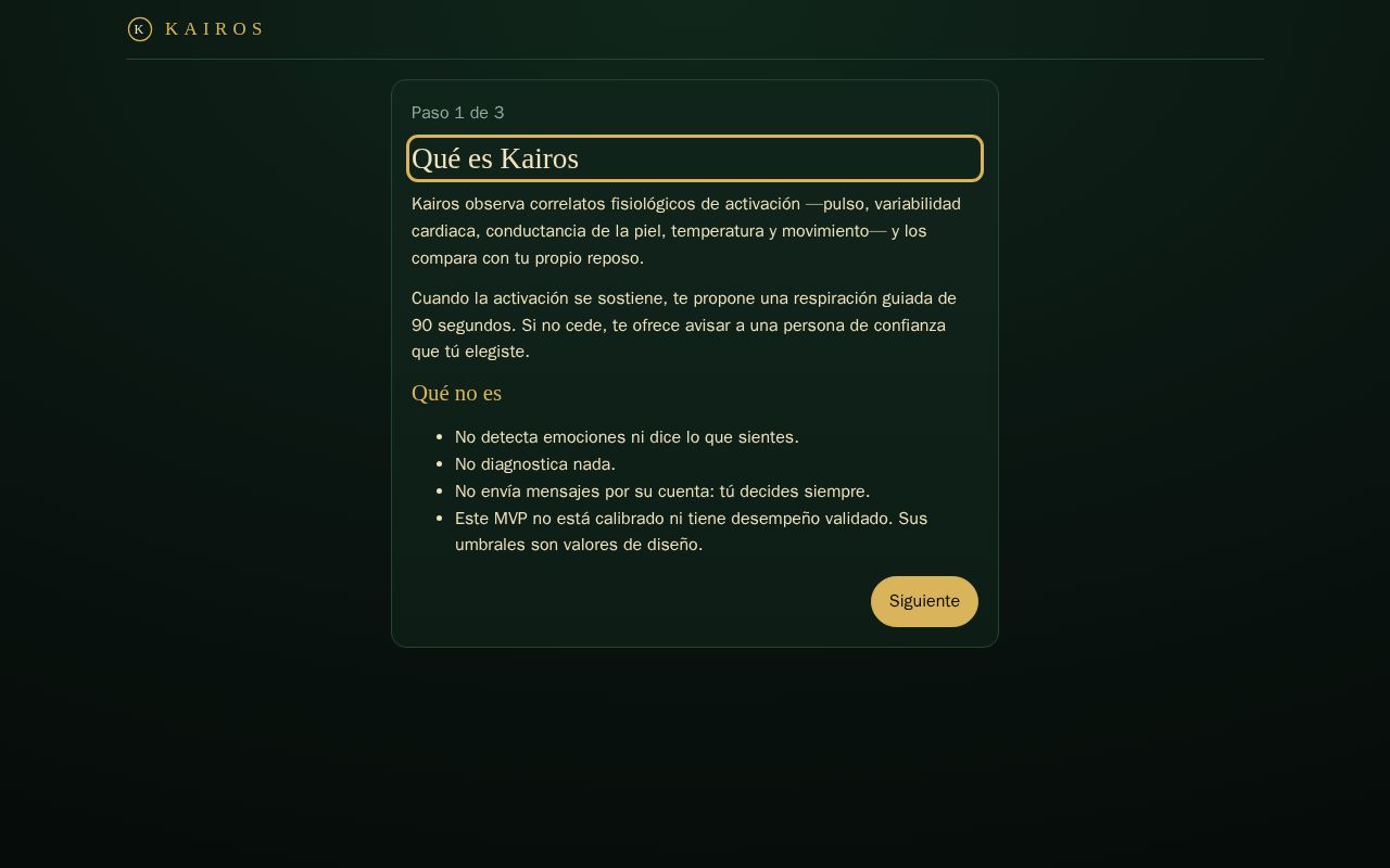 Preview of Kairos Mvp