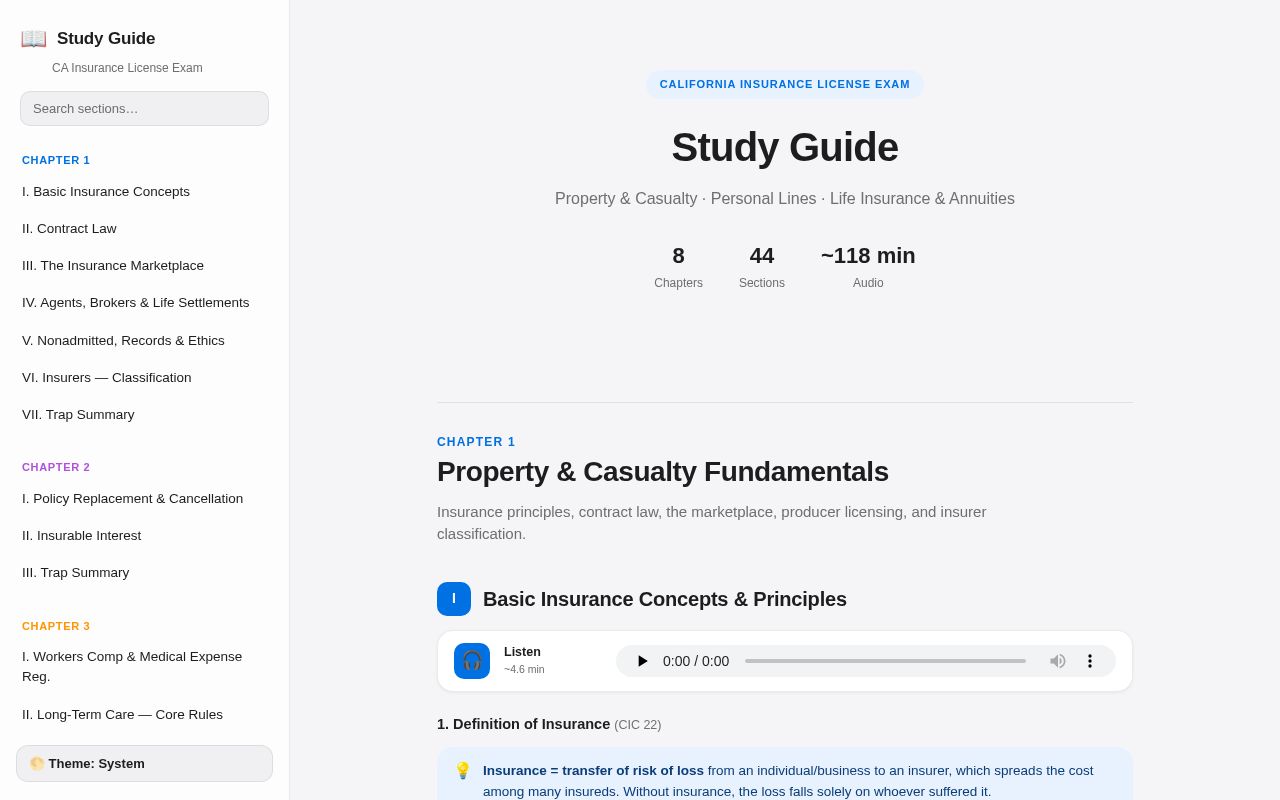 Preview of Insurance Exam Study Guide