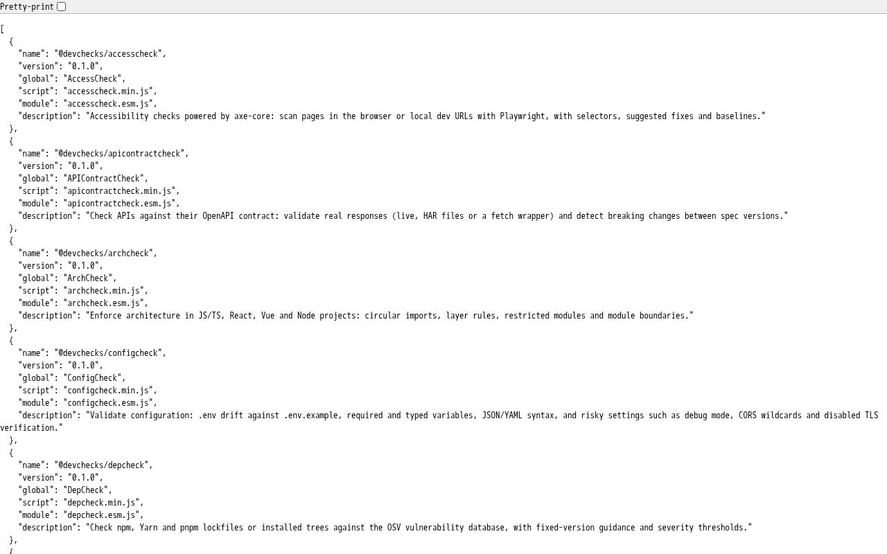 Preview of Devchecks
