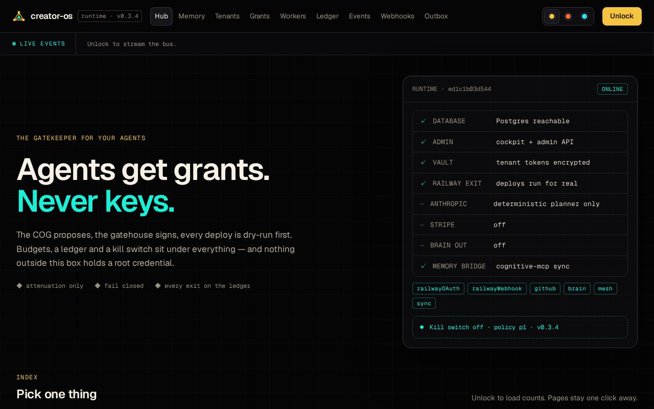 Preview of Creator Os Runtime