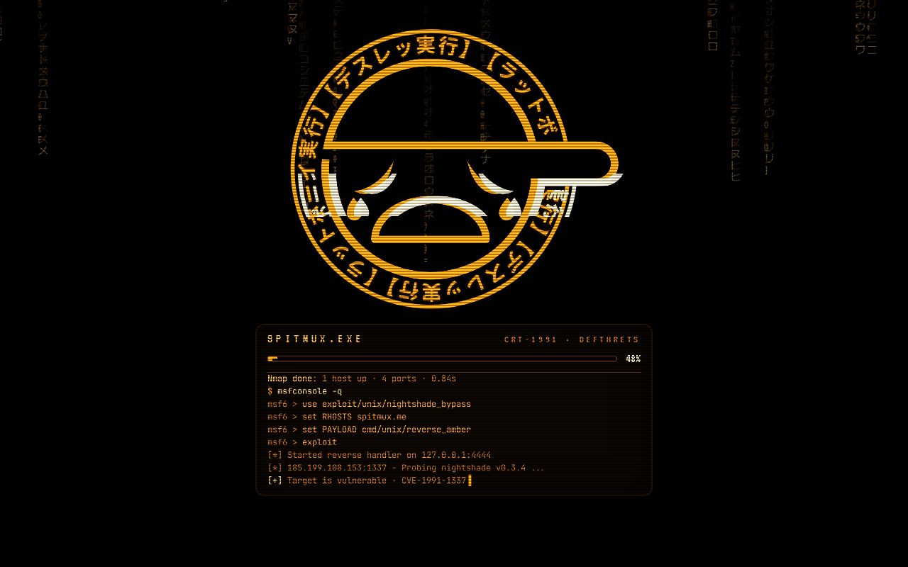 Preview of GTA V script mods by defthrets — the archive, in an amber CRT terminal. spitmux.me