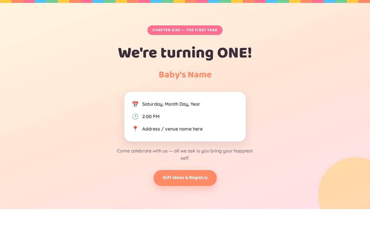 Preview of Babys First Birthday