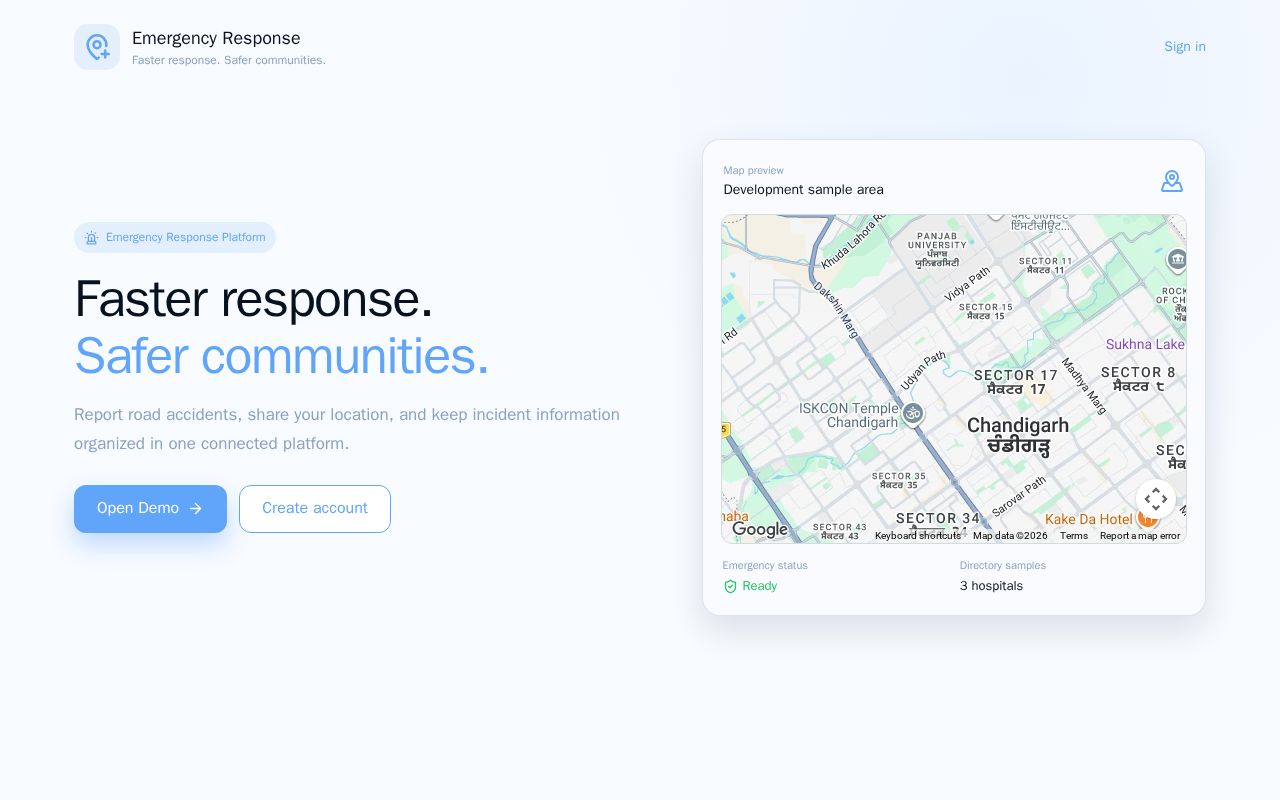 Preview of Emergency Response Platform