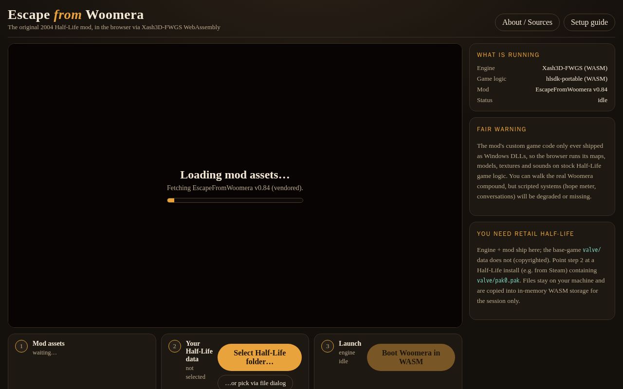 Preview of Escape From Woomera Wasm