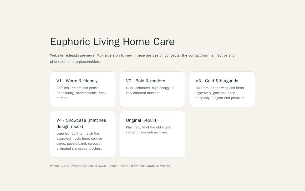 Preview of Euphoric Living Demo