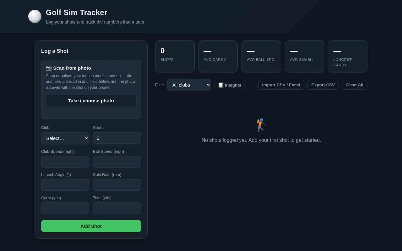 Preview of Golfsimtracker