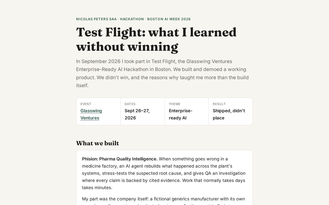Preview of Hackathon Recap Glasswing