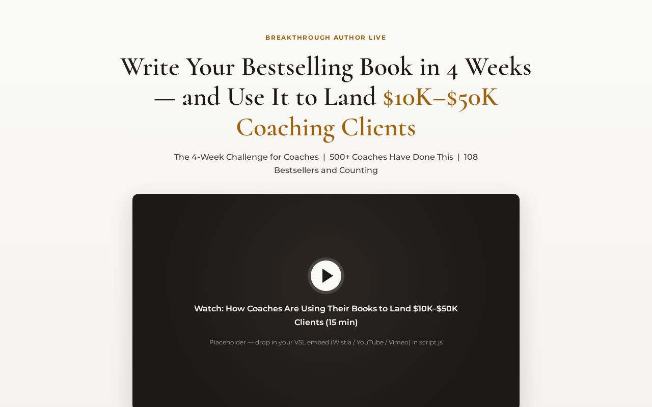 Preview of Breakthrough Author Live