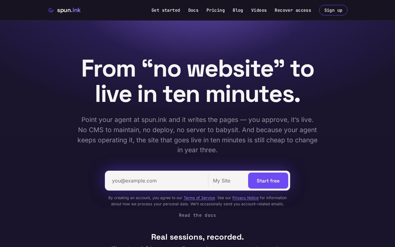 Preview of Agent Operated Websites