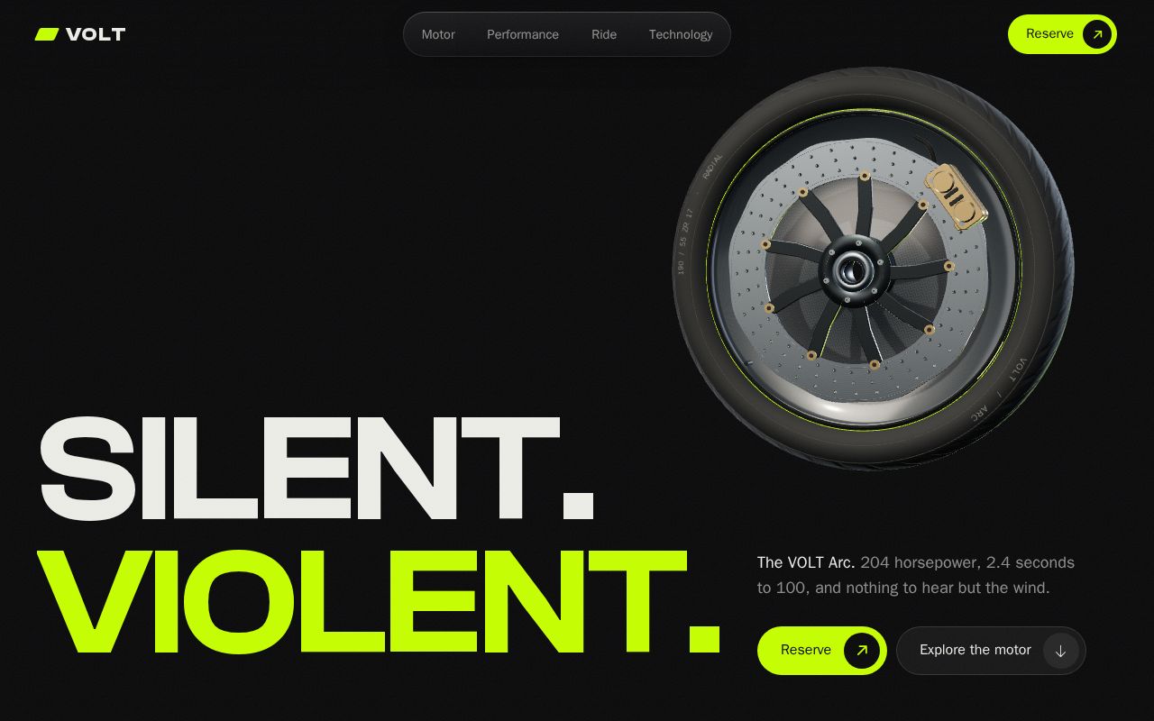 Preview of Volt Arc Landing Page Template