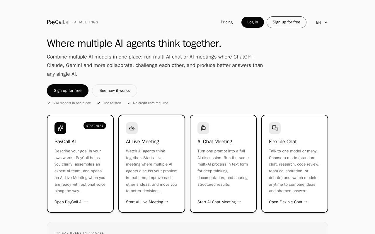 Preview of AI Meetings & Multi-AI Chat (ChatGPT, Claude, Gemini)