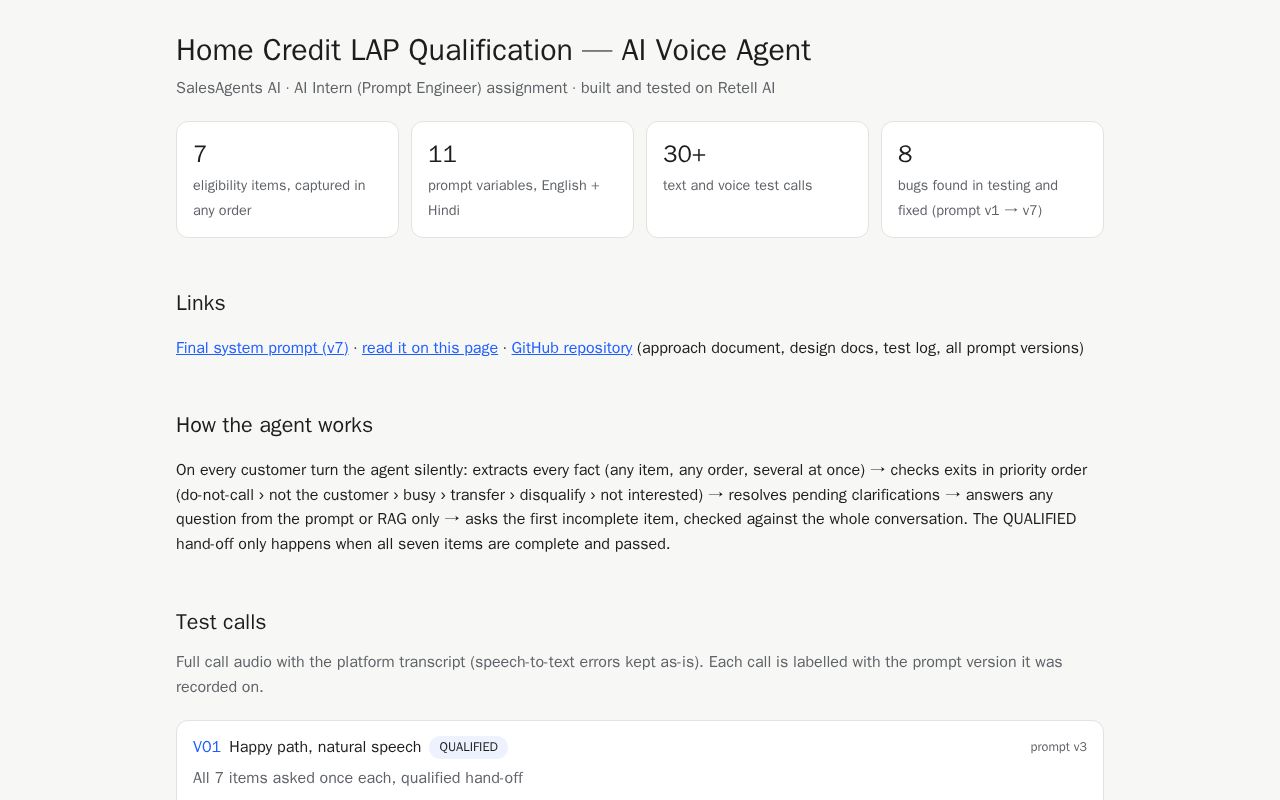 Preview of Homecredit Lap Voice Agent