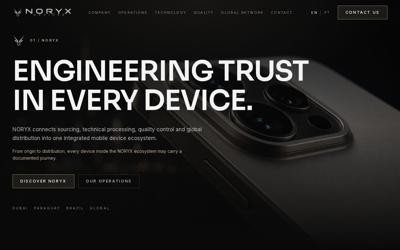 Preview of NORYX Devices institutional landing (noryxdevices.com.br)