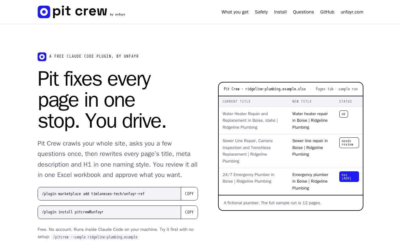Preview of Unfayr Pit Crew