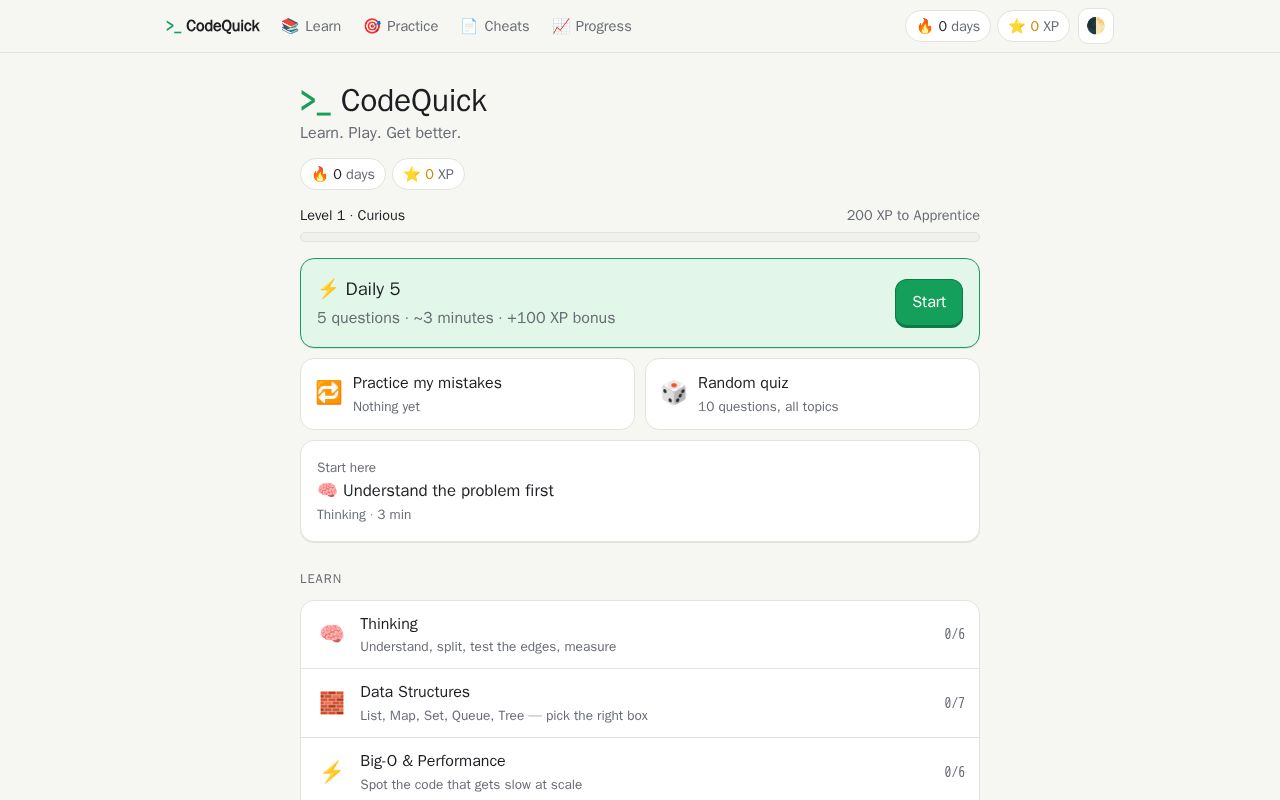 Preview of CodeQuick