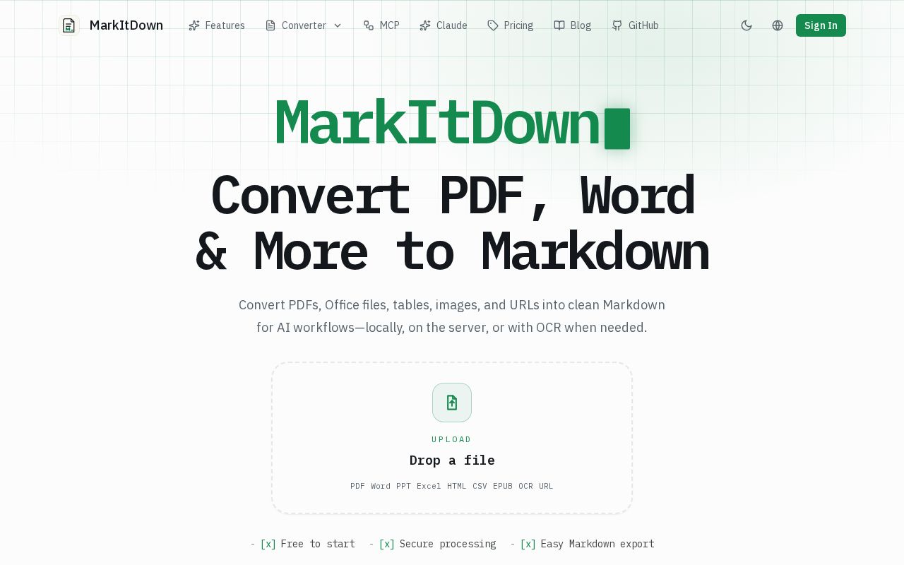 Preview of MarkItDown