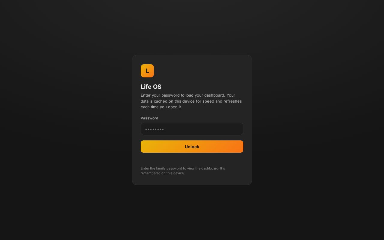 Preview of Personal Dashboard