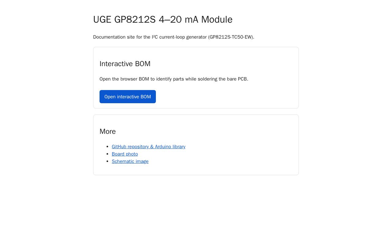 Preview of UGE GP8212S CurrentLoop Generator Module