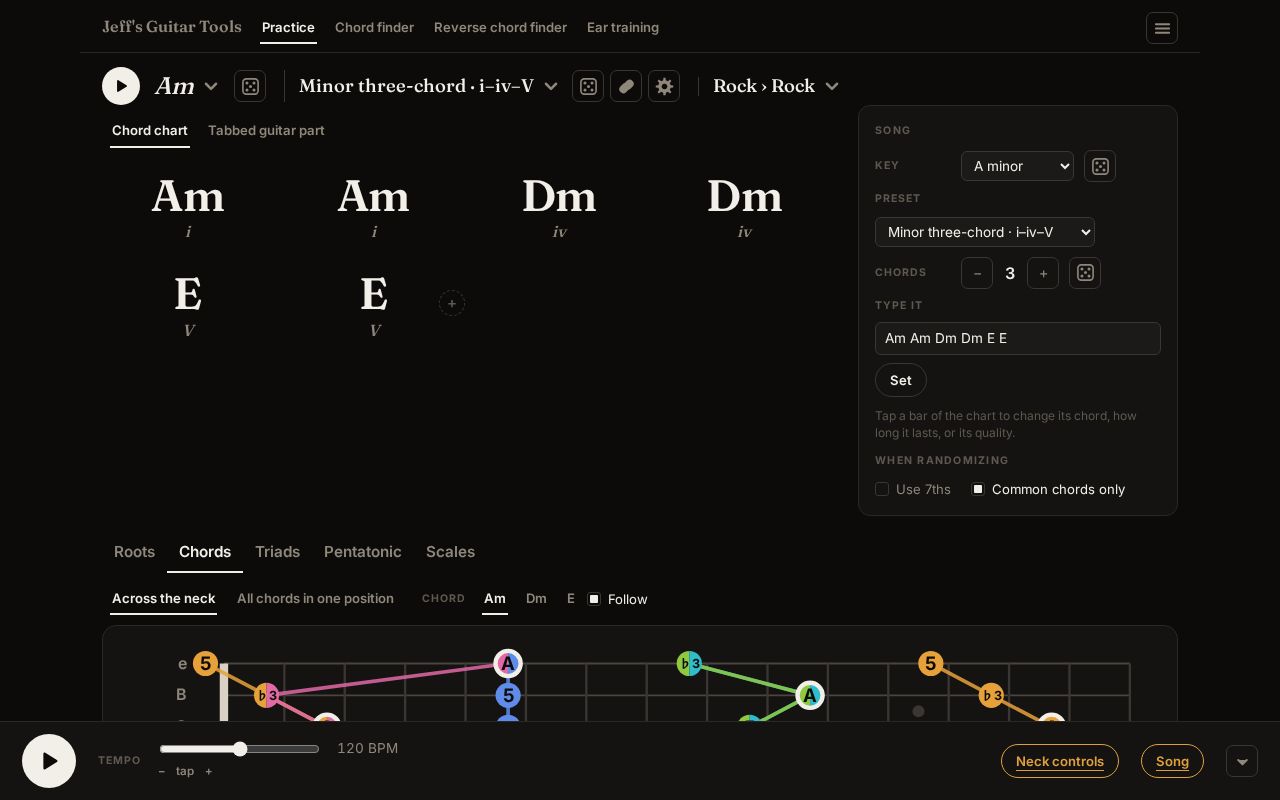 Preview of Random chord progression generator with Web Audio playback