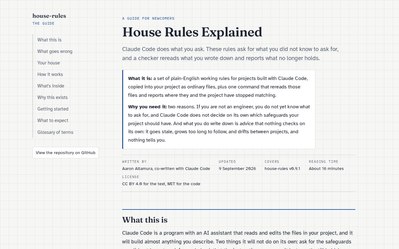 Preview of House Rules