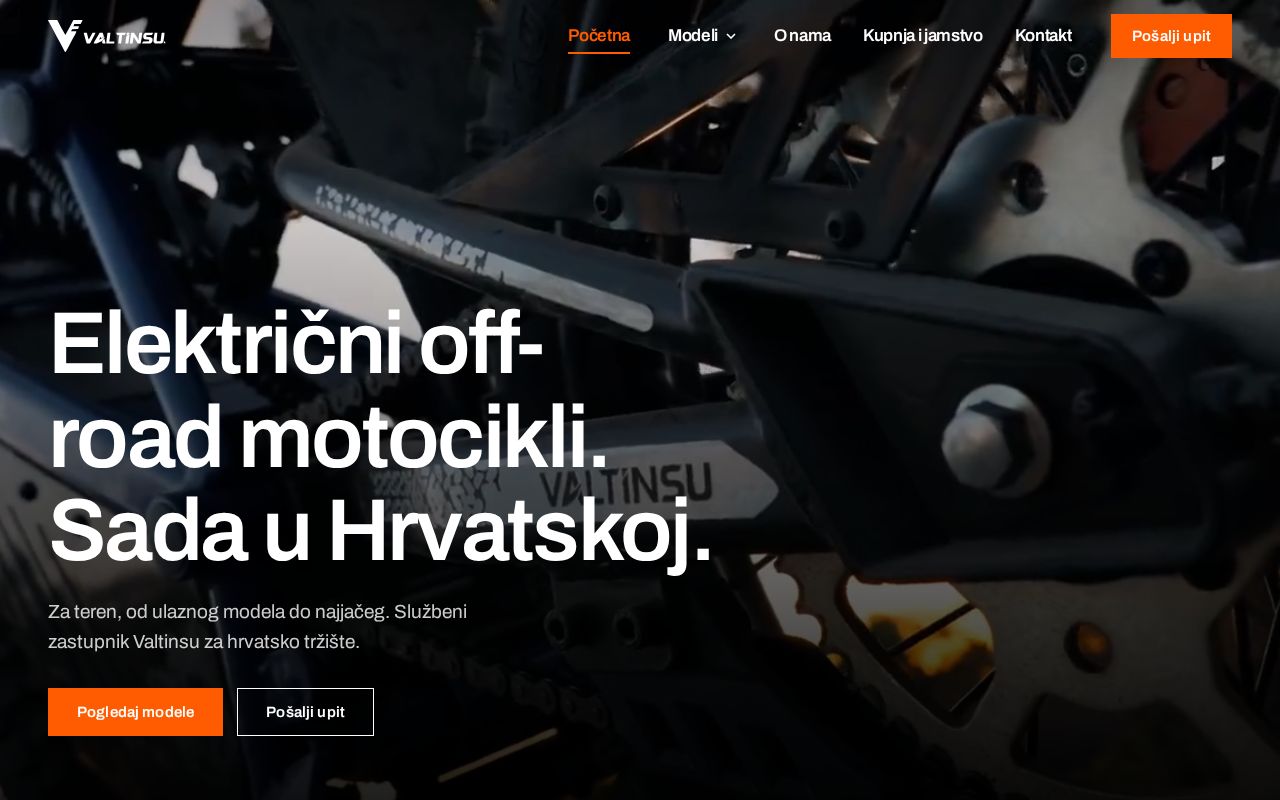 Preview of Staticna stranica zastupnika Valtinsu elektricnih off-road motocikala za Hrvatsku