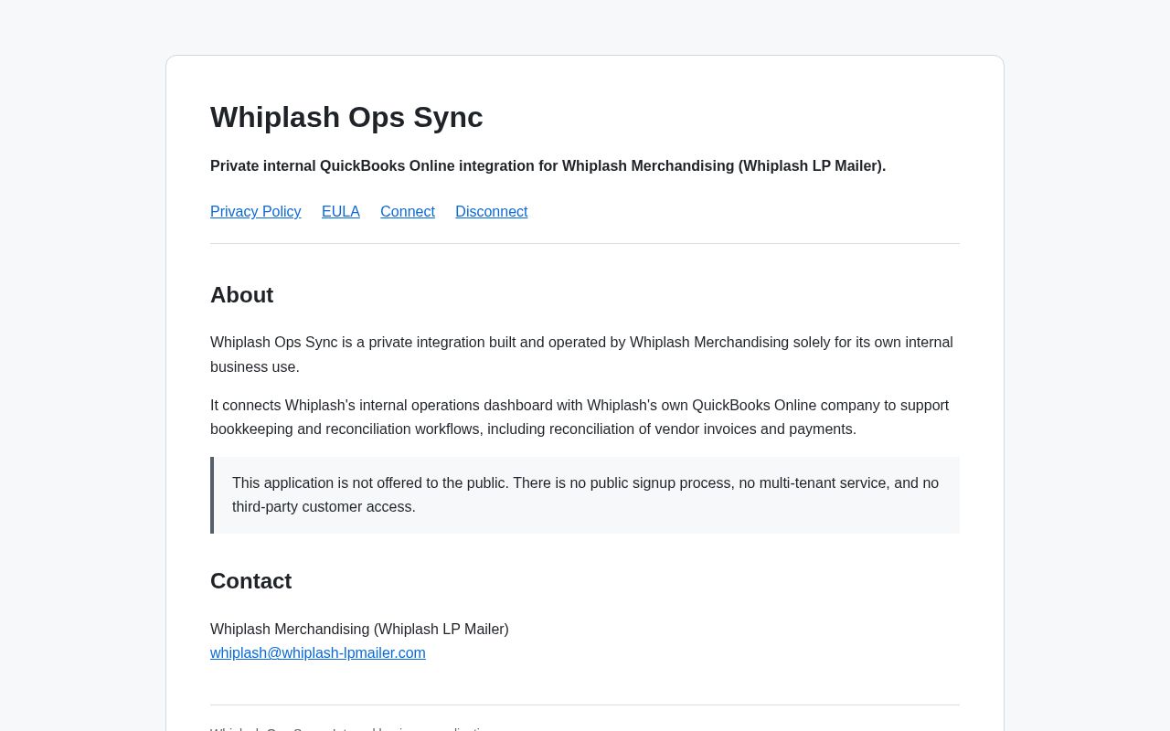 Preview of Whiplash Ops Sync