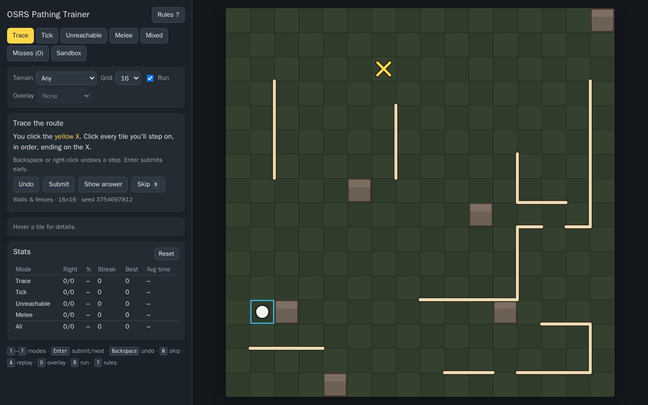 Preview of OSRS Pathing Trainer