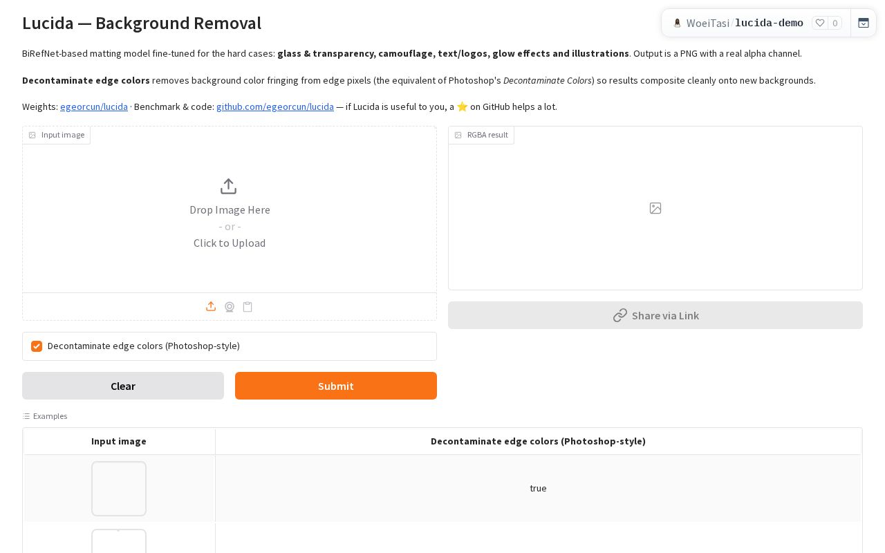 Preview of Lucida — Background Removal