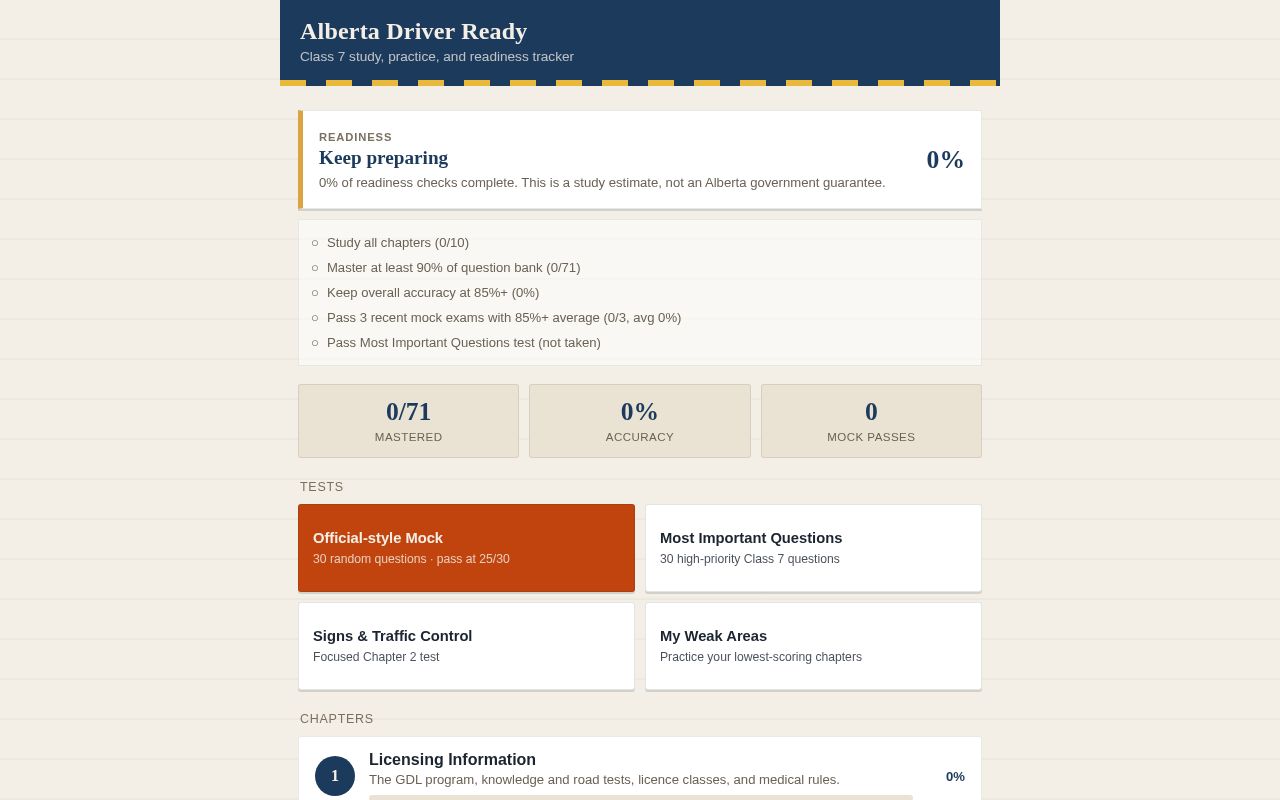 Preview of Alberta Driving Guide