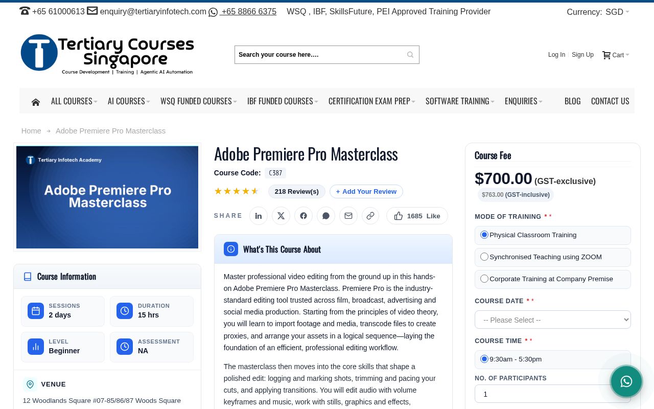 Preview of C387 Adobe Premiere Pro Masterclass