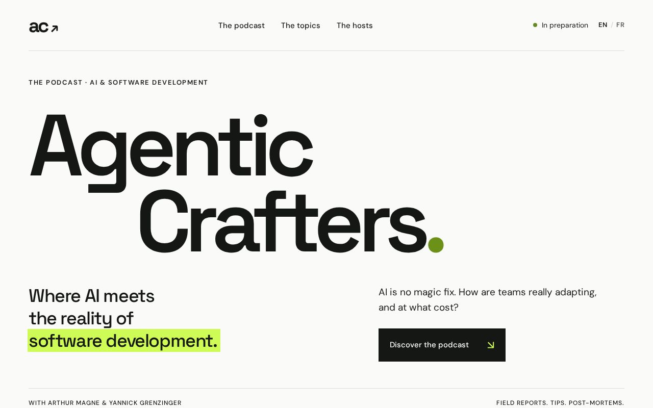 Preview of Agentic Crafters Website